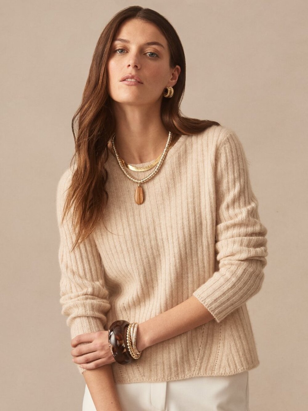 J McLaughlin Josephine Sweater - Heather Oatmeal NEW